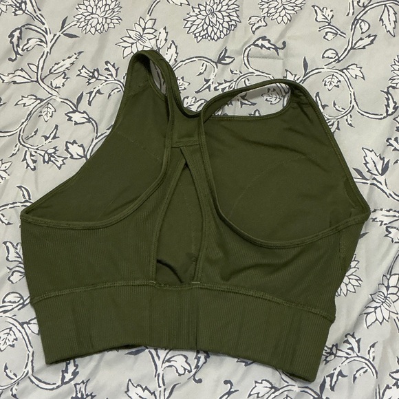 Adidas Olive Green Workout Top - Picture 2 of 3